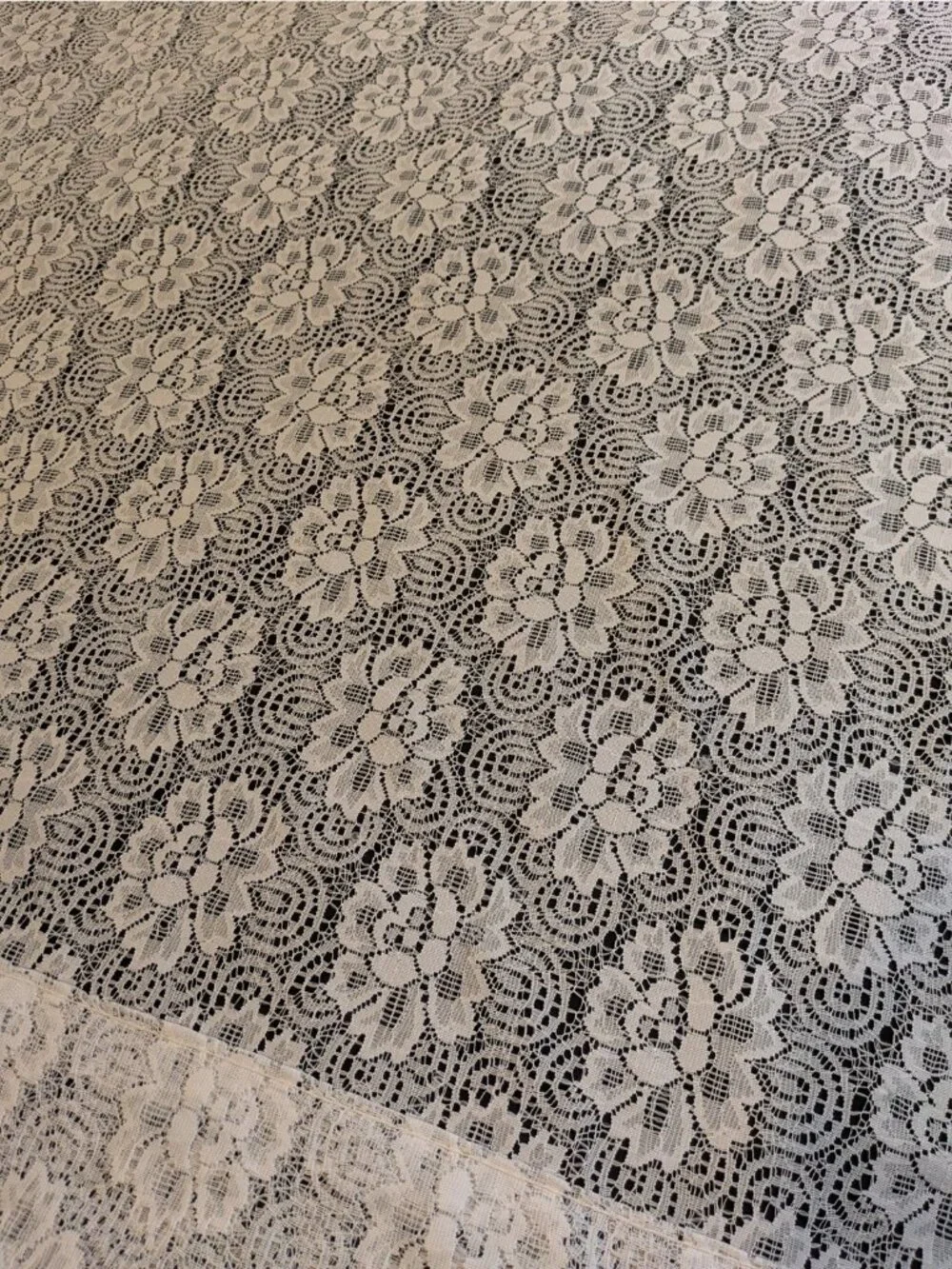 Vintage Lace Curtain Panels Set of 2 White Floral Boho Cottagecore 60